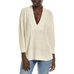 Cabi Cream Croquet Sweater Drop Shoulders Relaxed Fit Chunky Knit Sz L